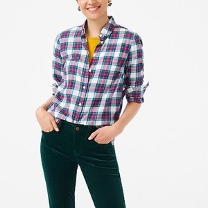 J. crew plaid flannel shirt in boyfriend fit